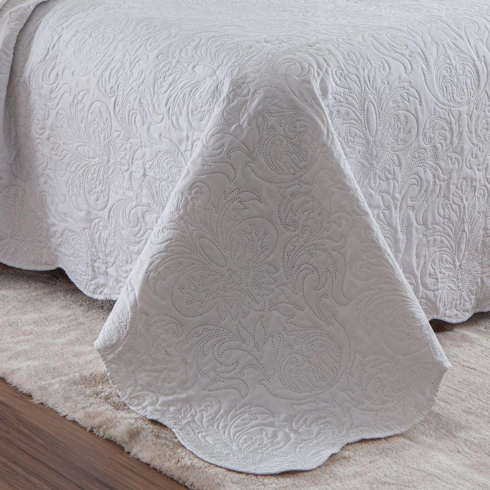 Kit Cobre Leito Solteiro Classic Liso Ultrasonic + 1 Porta-travesseiro Floral Branco - 5