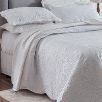 Kit Cobre Leito Solteiro Classic Liso Ultrasonic + 1 Porta-travesseiro Floral Branco - 2