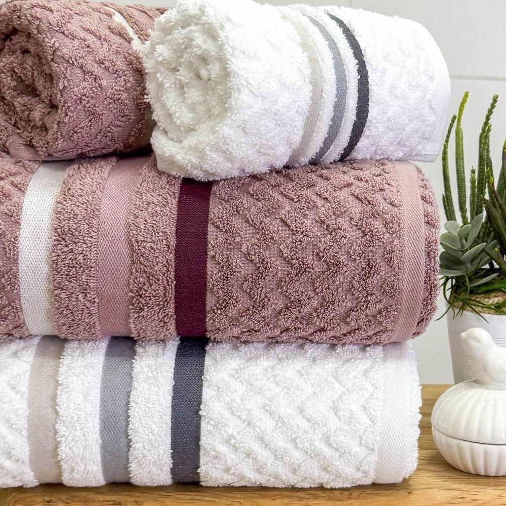 Jogo De Toalha Banhão Trento 4 Peças 100% Algodão Branco-azaleia - 2