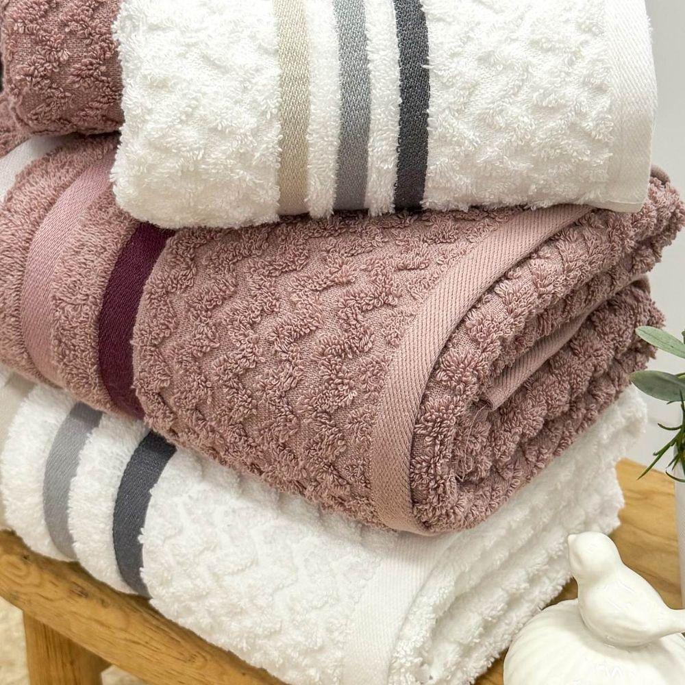 Jogo De Toalha Banhão Trento 4 Peças 100% Algodão Branco-azaleia - 3