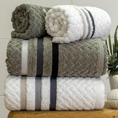 Jogo De Toalha Banhão Trento 4 Peças 100% Algodão Branco-cinza