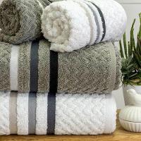 Jogo De Toalha Banhão Trento 4 Peças 100% Algodão Branco-cinza - 2