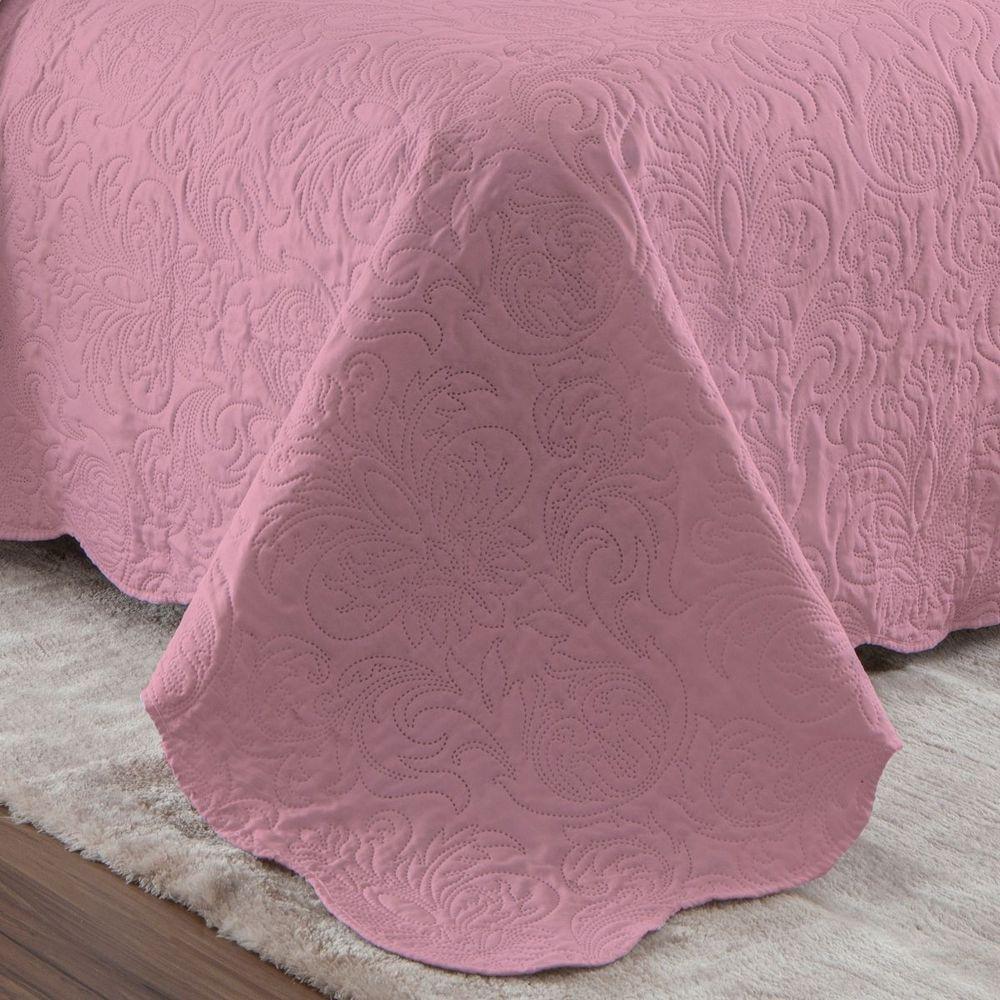 Kit Cobre Leito Casal Classic Liso Ultrasonic + 2 Porta-travesseiros Floral Azalea - 5