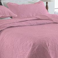 Kit Cobre Leito Casal Classic Liso Ultrasonic + 2 Porta-travesseiros Floral Azalea