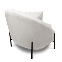 Poltrona Decorativa Orgânica Pé De Metal Preto Kit 2 Zaya Bouclê C05 - D'rossi Off White - 7