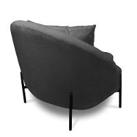 Poltrona Decorativa Orgânica Pé De Metal Preto Kit 2 Zaya Bouclê C05 - D'rossi Grafite - 2