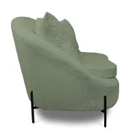 Poltrona Decorativa Orgânica Pé De Metal Preto Kit 2 Zaya Bouclê C05 - D'rossi Menta - 3