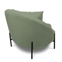 Poltrona Decorativa Orgânica Pé De Metal Preto Kit 2 Zaya Bouclê C05 - D'rossi Menta