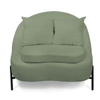 Poltrona Decorativa Orgânica Pé De Metal Preto Kit 2 Zaya Bouclê C05 - D'rossi Menta - 5