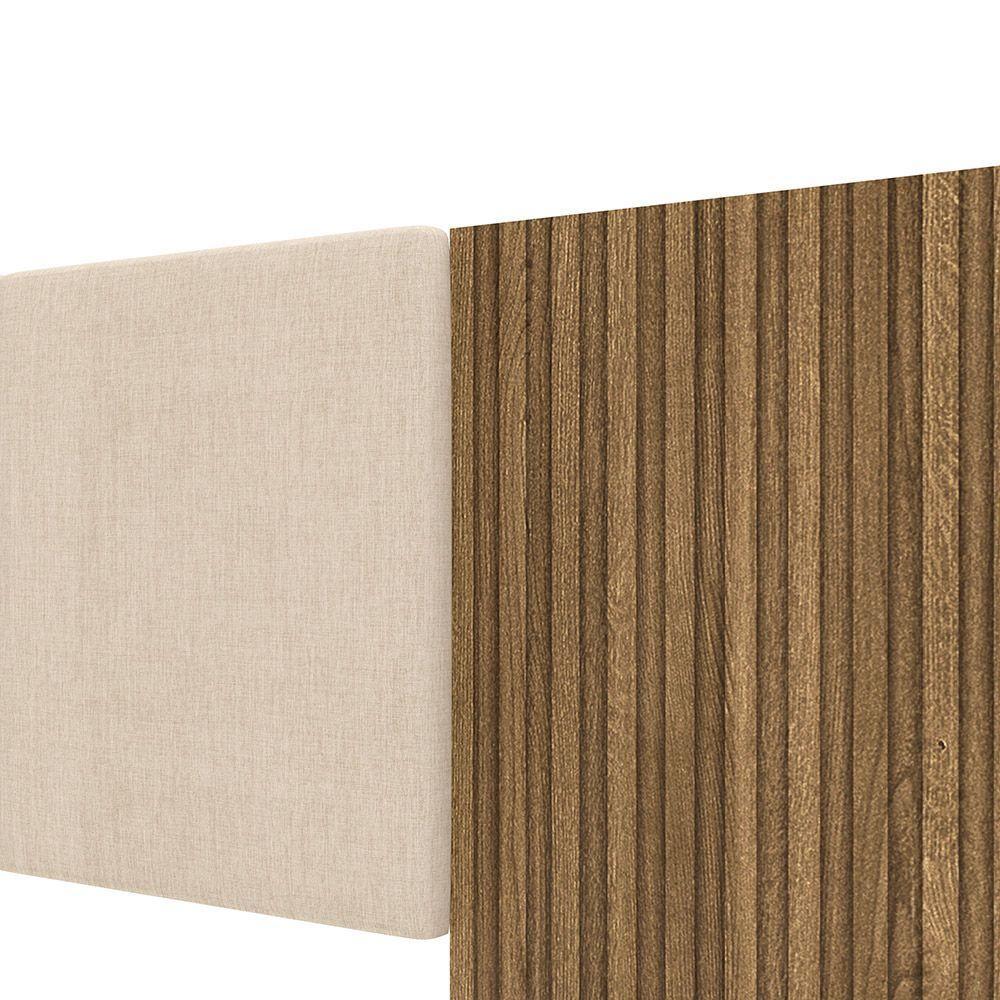 Cabeceira Casal Queen Cama Box 268cm Ripado Selma Linho V01 - D'rossi Brisa E Bege - 6
