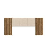 Cabeceira Casal Queen Cama Box 268cm Ripado Selma Linho V01 - D'rossi Brisa E Bege - 2