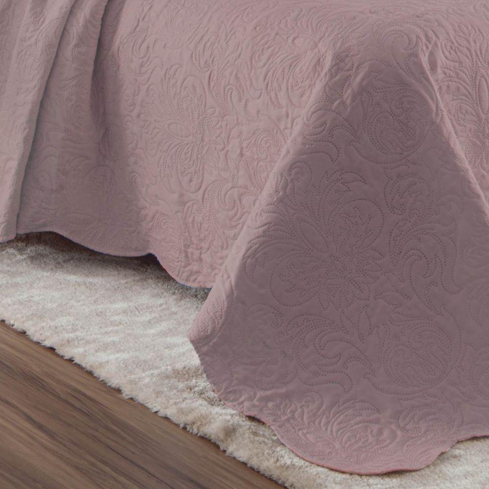 Kit Cobre Leito King Classic Liso Ultrasonic + 2 Porta-travesseiros Floral Rose - 3