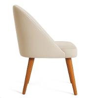 Kit 04 Cadeiras Poltrona De Jantar Luna Suede Pés Palito Castanho - Pallazio Bege - 5