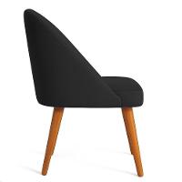 Kit 04 Cadeiras Poltrona De Jantar Luna Suede Pés Palito Castanho - Pallazio Preto - 5