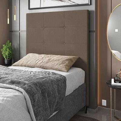 Cabeceira Cama Box Solteiro 90cm Quarto Luna Veludo M11 - D'rossi Marrom