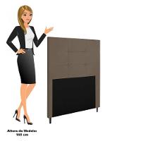 Cabeceira Cama Box Solteiro 90cm Quarto Luna Veludo M11 - D'rossi Marrom - 3