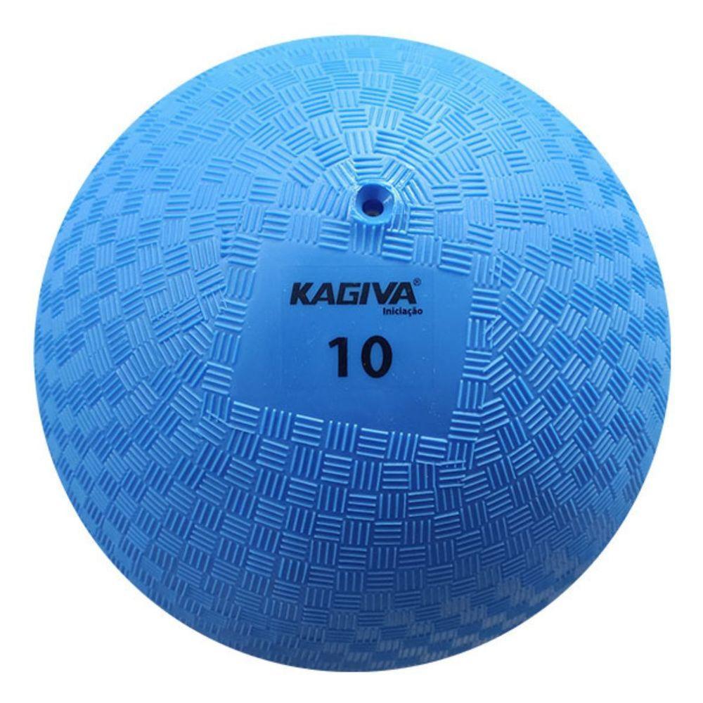 Kit 10 Bola Iniciação Kagiva N°10 De Borracha Azul - 2