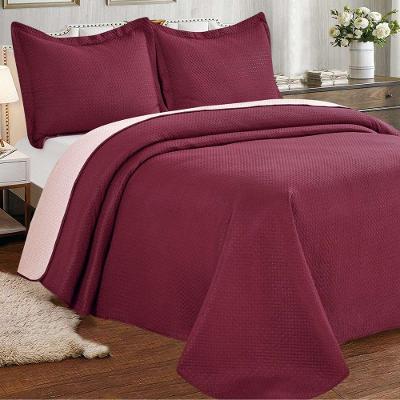 Kit Cobre Leito Solteiro Duas Cores Siena Liso Vinho-nude