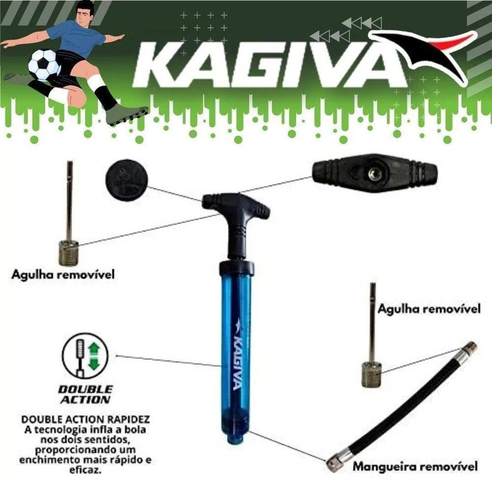 Kit Bola De Vôlei Kagiva 2.0 Pro Costurada + Bomba De Ar Kagiva Dupla Ação Amarelo + Azul Tamanho Único Genêro Homem - 3