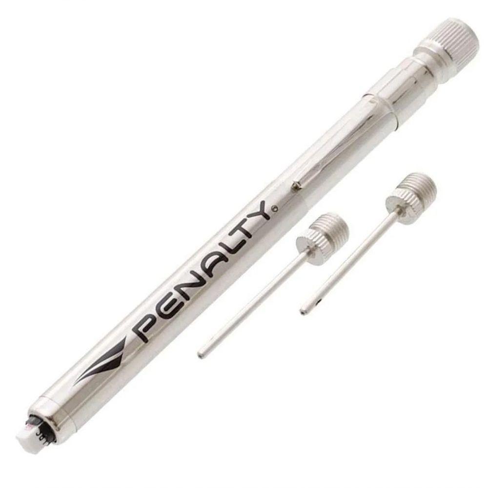 Bola De Futebol Campo Penalty Bravo Xxv + Bomba De Ar Penalty + Calibrador De Bolas Penalty Azul + Branco + Cinza - 5