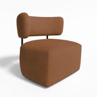 Poltrona Decorativa Orgânica Maya Veludo Terracota Ferro Preto - Pallazio - 2