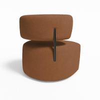 Poltrona Decorativa Orgânica Maya Veludo Terracota Ferro Preto - Pallazio