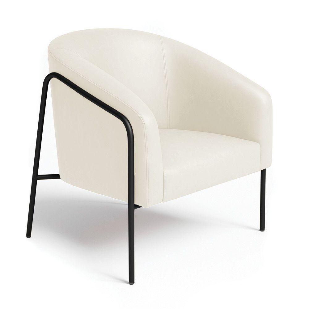 Poltrona Sala Industrial Alta Preto Stella Sintético Pu D03 - D'rossi Bege - 2