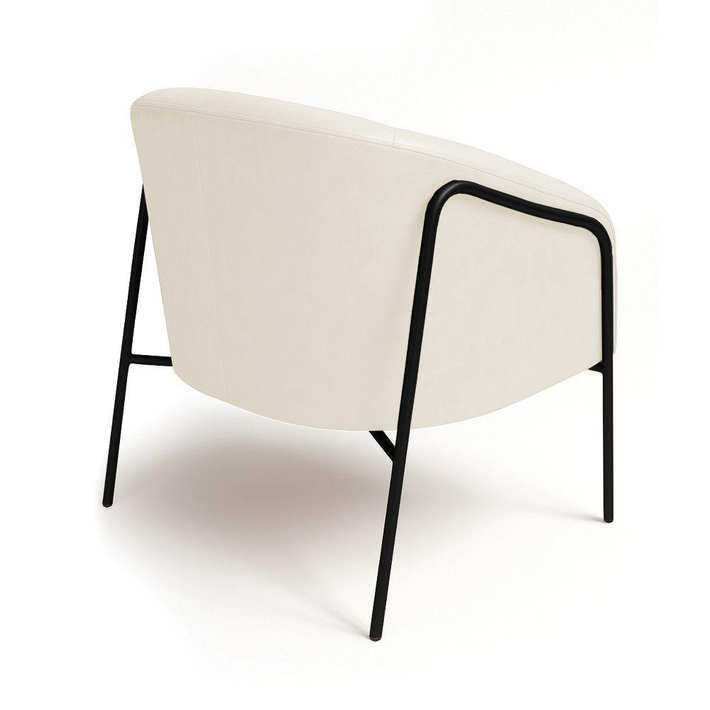 Poltrona Sala Industrial Alta Preto Stella Sintético Pu D03 - D'rossi Bege - 6