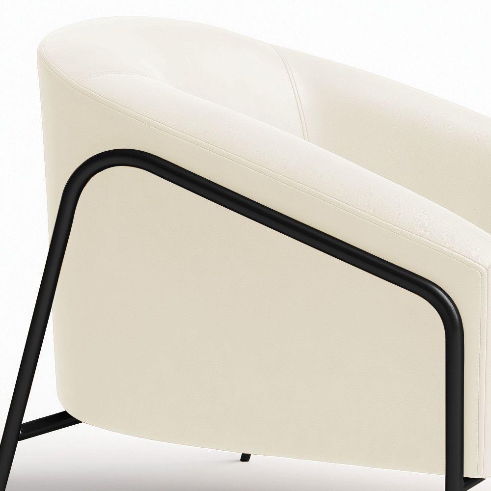 Poltrona Sala Industrial Alta Preto Stella Sintético Pu D03 - D'rossi Bege - 7