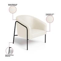 Poltrona Sala Industrial Alta Preto Stella Sintético Pu D03 - D'rossi Bege - 3