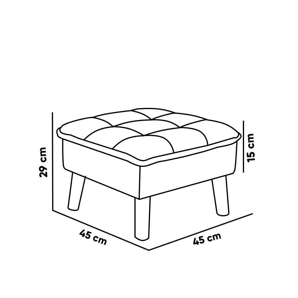 Poltrona Amamentação Balanço Madeira E Puff Lariane Pu-bouclê R04 - D'rossi Preto - 5