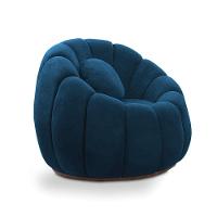 Poltrona Decorativa Orgânica Fixa Kit 2 Cloud Bouclê E03 - D'rossi Azul Marinho - 6