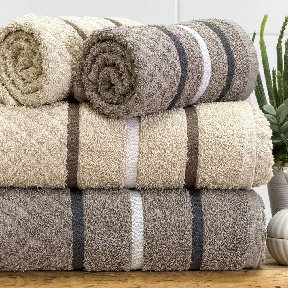 Jogo De Toalha Banhão Verona 4 Peças 100% Algodão Fio Penteado Bege-taupe - 2