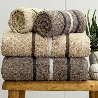 Jogo De Toalha Banhão Verona 4 Peças 100% Algodão Fio Penteado Bege-taupe - 1