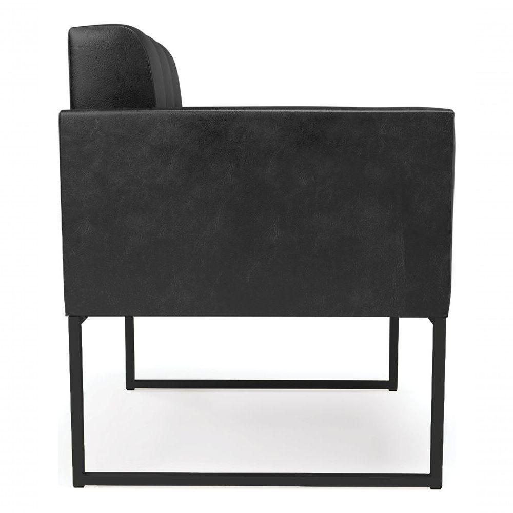 Poltrona Elisa Corano Base Metálica Preto D03 - D'rossi Couro Preto - 3