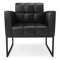 Poltrona Elisa Corano Base Metálica Preto D03 - D'rossi Couro Preto - 2