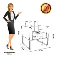 Poltrona Elisa Corano Base Metálica Preto D03 - D'rossi Couro Preto - 6