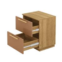 Mesa Cabeceira Quarto 50cm Com 2 Gavetas Magna V01 - D'rossi Naturale E Camarim
