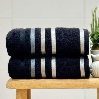 Toalha De Banho Lumina 70cm X 140cm Preto-cinza