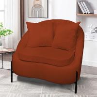 Poltrona Decorativa Orgânica Pé De Metal Preto Kit 2 Zaya Bouclê C05 - D'rossi Terra - 2