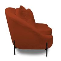 Poltrona Decorativa Orgânica Pé De Metal Preto Kit 2 Zaya Bouclê C05 - D'rossi Terra - 6