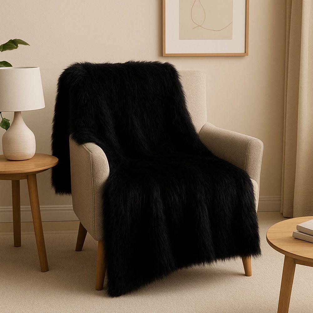 Tecido Pelúcia De Pelo Alto 1,60x1,00 M Para Decoração D03 - D'rossi Preto - 3