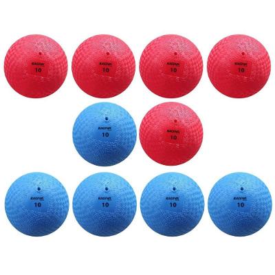 Kit 10 Bola Iniciação Kagiva N°10 De Borracha Azul+vermelho