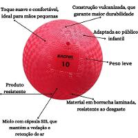 Kit 10 Bola Iniciação Kagiva N°10 De Borracha Azul+vermelho - 6