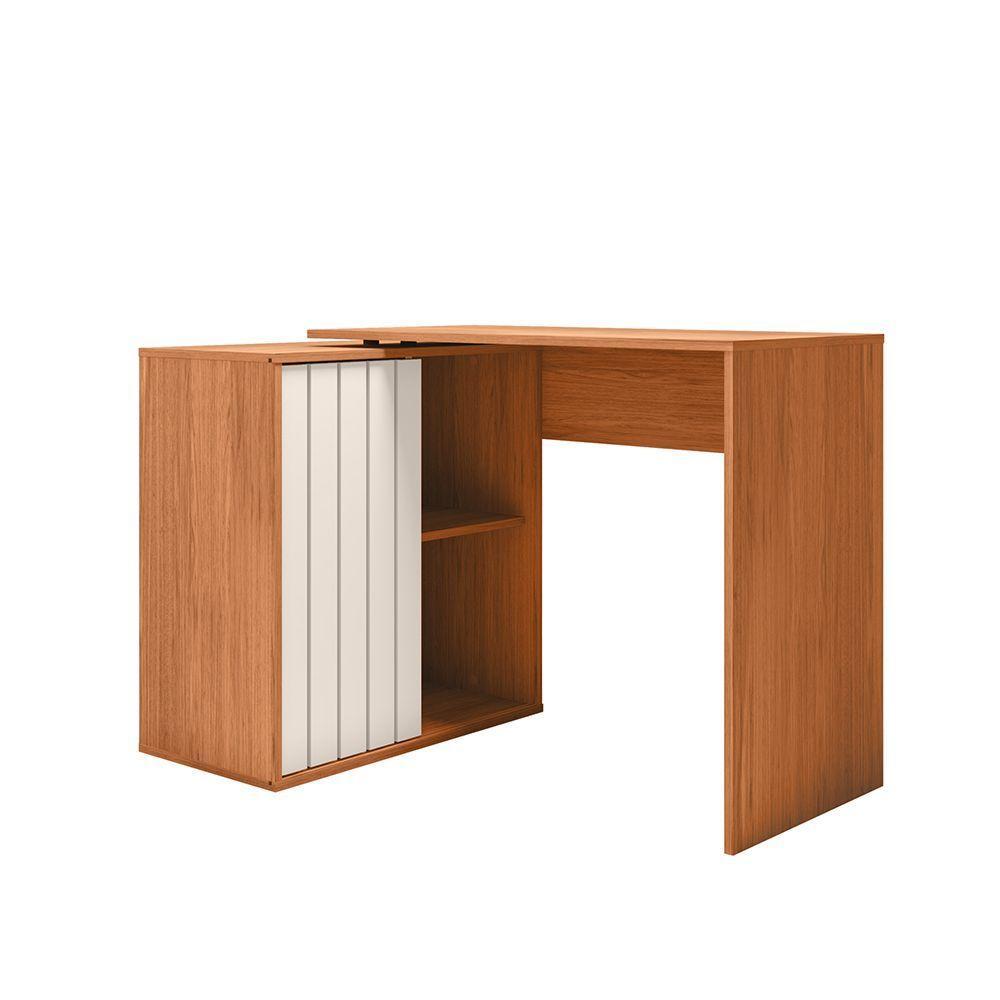 Escrivaninha Mesa Computador 140cm Tamires C01 - D'rossi Freijó-off White - 2