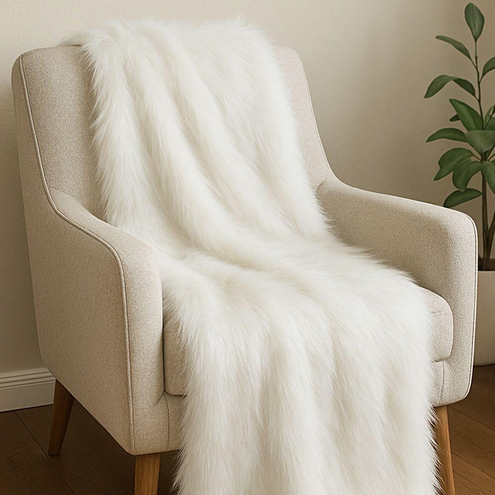 Tecido Pelúcia De Pelo Alto 1,60x5,00 M Para Decoração - D'rossi Off White - 3