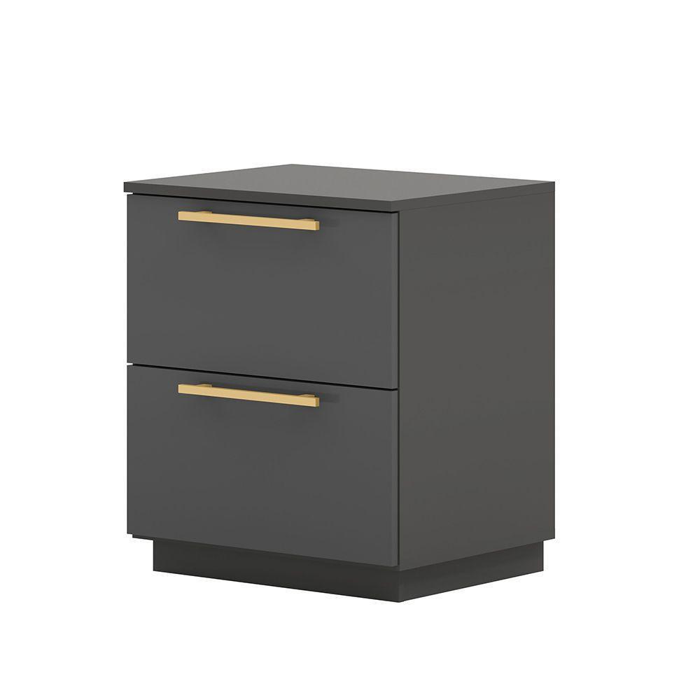 Mesa Cabeceira Quarto 50cm Com 2 Gavetas Magna V01 - D'rossi Alasca - 4