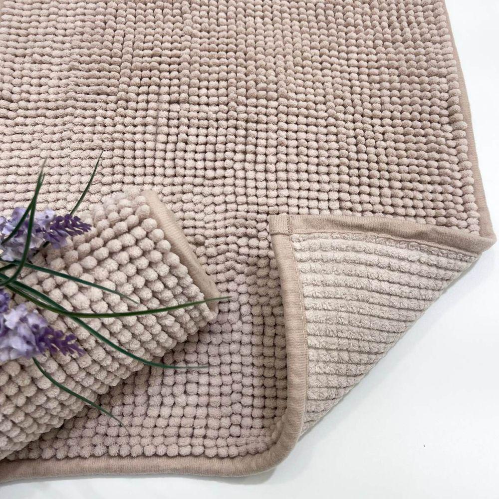 Tapete Para Banheiro Bolinha Soft 38x58 Bege - 1