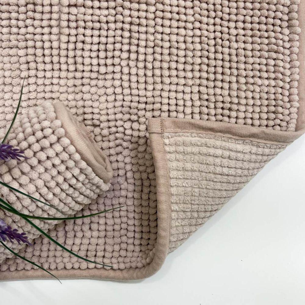 Tapete Para Banheiro Bolinha Soft 38x58 Bege - 2