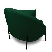 Poltrona Decorativa Orgânica Pé De Metal Preto Kit 2 Zaya Bouclê C05 - D'rossi Verde - 7